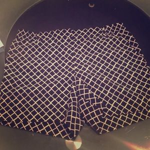 White and black square pattern shorts
